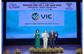 Công ty TNHH Thương Mại Dịch vụ V.I.C mở đầu năm 2025 với giải thưởng “Hạng Vàng Thương hiệu số 1 Việt Nam 2025”